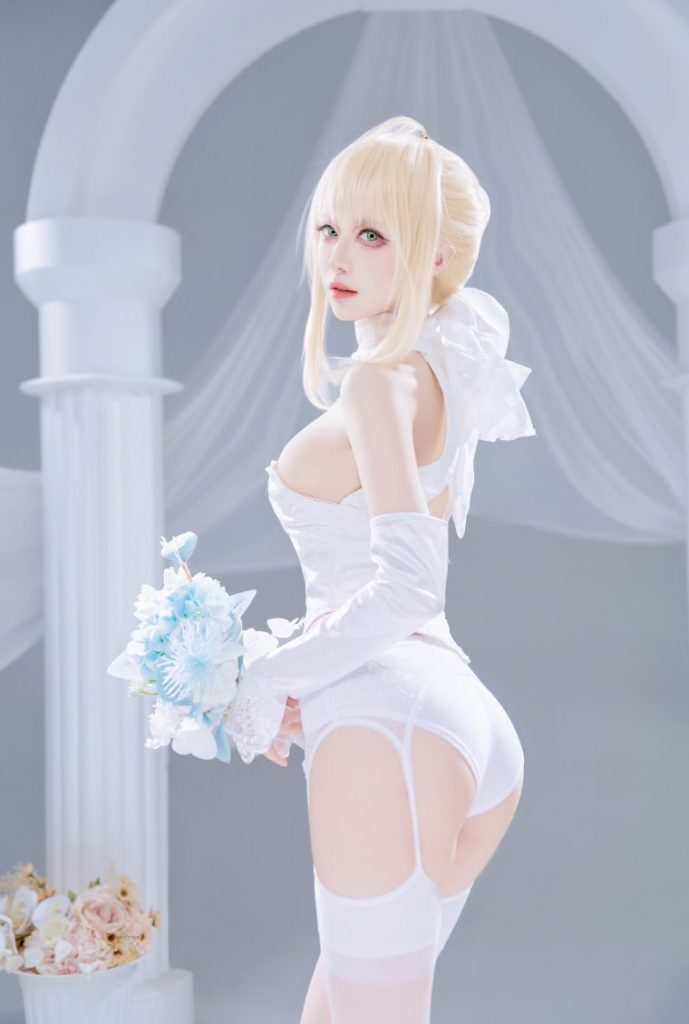 Shika小鹿鹿 NO.135 FGO-Saber花嫁[22P-284MB]-玩偶屋