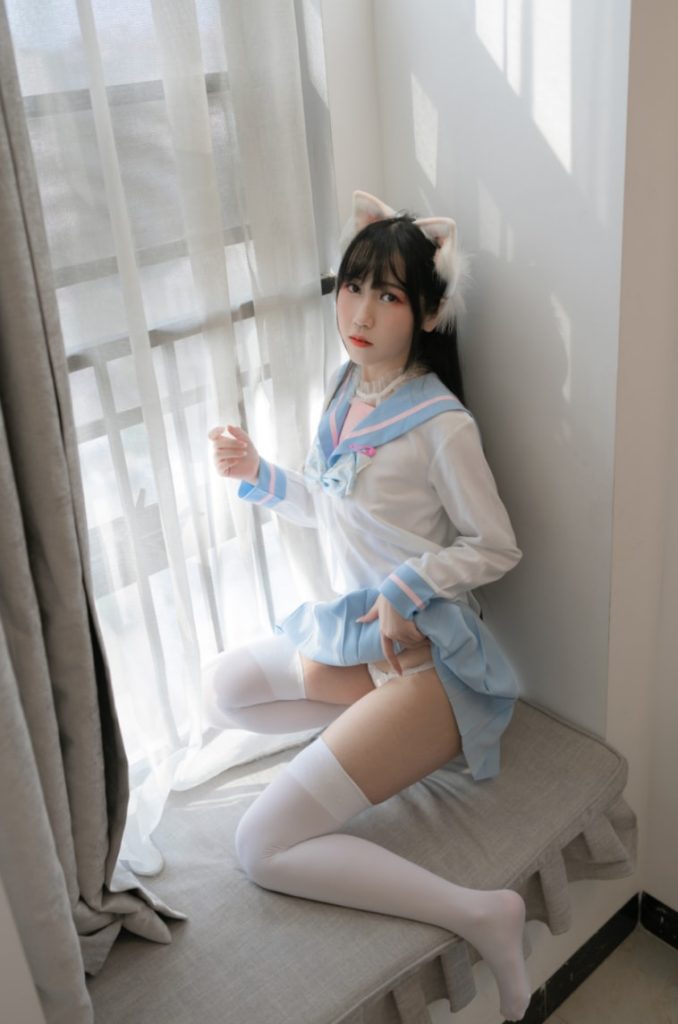 不呆猫 NO.058 白色兔子JK[63P-342MB]-玩偶屋